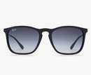 Ray-Ban Chris Highstreet RB4187 – Armação Preto Fosco, Lente Cinza Degradê em Cristal, Tamanho Standard
