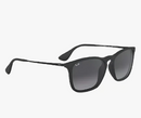 Ray-Ban Chris Highstreet RB4187 – Armação Preto Fosco, Lente Cinza Degradê em Cristal, Tamanho Standard