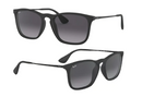 Ray-Ban Chris Highstreet RB4187 – Armação Preto Fosco, Lente Cinza Degradê em Cristal, Tamanho Standard