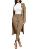 Conjunto Plus Size 2025 – Blusa Canelada + Calça com Amarração | Look Casual Confortável para Primavera/Verão