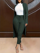 Conjunto Plus Size 2025 – Blusa Canelada + Calça com Amarração | Look Casual Confortável para Primavera/Verão