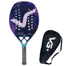 Raquete de Beach Tennis Profissional – Kevlar + Carbono 12K, Superfície 3D Brilhante, Grip Antiderrapante + Capa