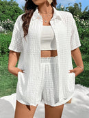 Conjunto Plus Size Verão 2026 – Look Praia em Tricô Leve com Recortes | Conforto & Estilo em Cores Sólidas