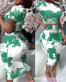 Conjunto Feminino 2 Peças – Crop Top Manga Curta + Saia Midi Justa Cintura Alta | Moda Verão 2026