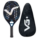 Raquete de Beach Tennis Profissional – Kevlar + Carbono 12K, Superfície 3D Brilhante, Grip Antiderrapante + Capa