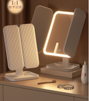 Espelho Triplo Iluminado – Espelho de Maquiagem com Luz LED Touch e Ajuste de Ângulo